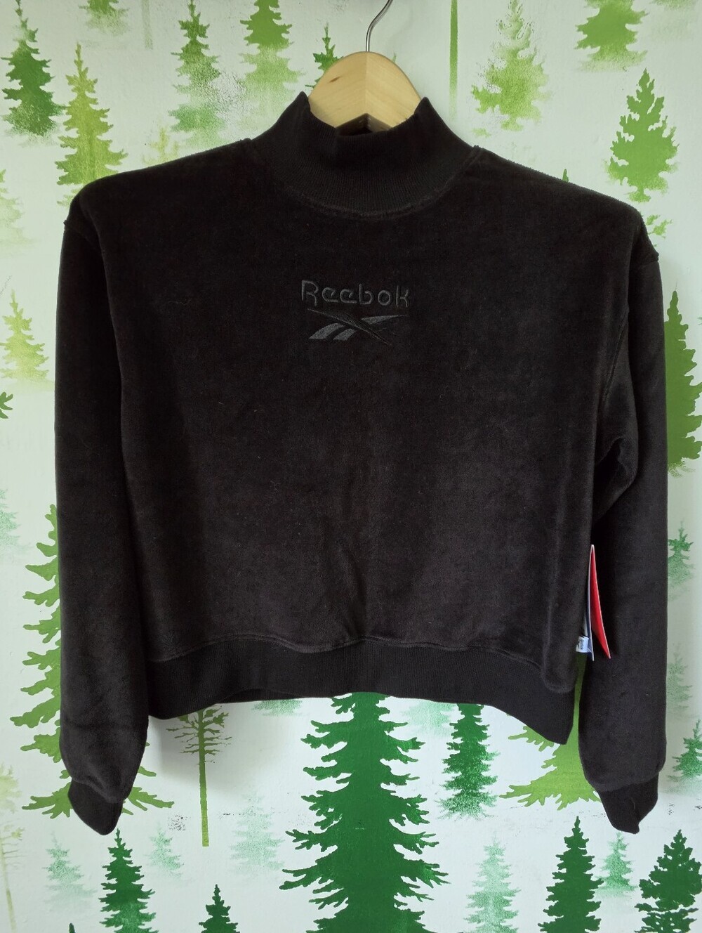 Reebok Women’s Mock Neck Velour Sweater